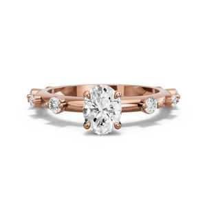 Image for Oval Hidden Halo Ring with Floating Station band