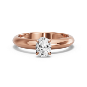 Image for Oval Hidden Halo Ring with Knife Edge Solitaire band