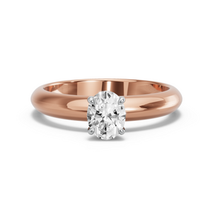 Image for Oval Hidden Halo Ring with Knife Edge Solitaire band