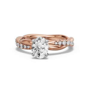 Image for Oval Hidden Halo Ring with Rope Pave band