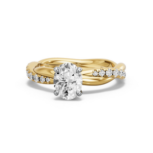 Image for Oval Hidden Halo Ring with Rope Pave band