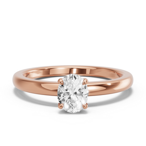 Image for Oval Hidden Halo Ring with Solitaire band