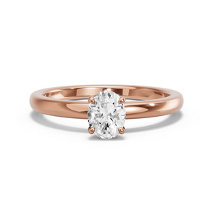 Image for Oval Hidden Halo Ring with Solitaire band