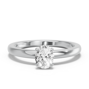 Image for Oval Hidden Halo Ring with Solitaire band