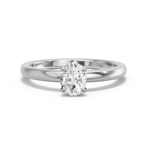 Image for Oval Hidden Halo Ring with Solitaire band