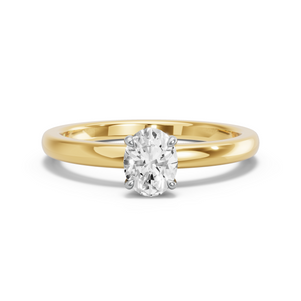 Image for Oval Hidden Halo Ring with Solitaire band