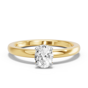 Image for Oval Hidden Halo Ring with Solitaire band
