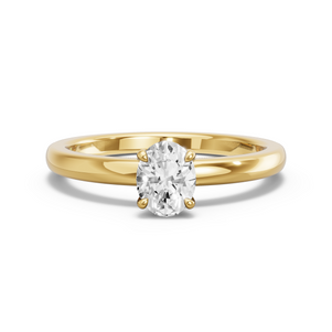 Image for Oval Hidden Halo Ring with Solitaire band