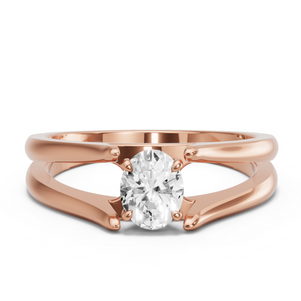 Image for Oval Hidden Halo Ring with Split Ring Solitaire band