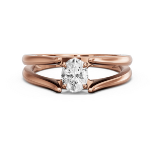 Image for Oval Hidden Halo Ring with Split Ring Solitaire band