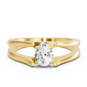 Image for Oval Hidden Halo Ring with Split Ring Solitaire band