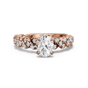 Image for Oval Hidden Halo Ring with Twist Pave band