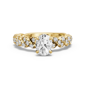 Image for Oval Hidden Halo Ring with Twist Pave band