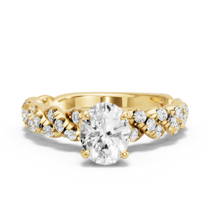 Image for Oval Hidden Halo Ring with Twist Pave band