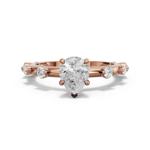 Image for Pear Hidden Halo Ring with Floating Station band
