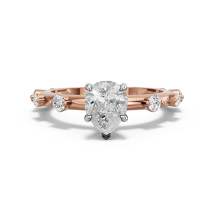 Image for Pear Hidden Halo Ring with Floating Station band