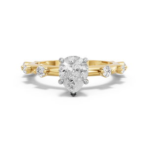 Image for Pear Hidden Halo Ring with Floating Station band