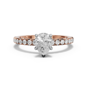 Image for Pear Hidden Halo Ring with French Pave band