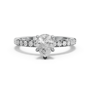 Image for Pear Hidden Halo Ring with French Pave band