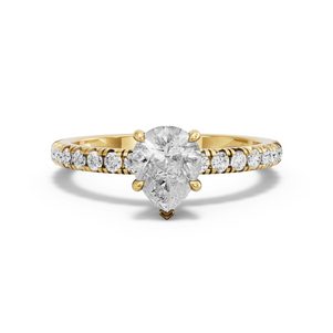 Image for Pear Hidden Halo Ring with French Pave band