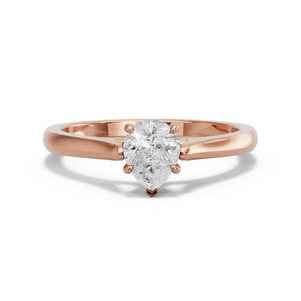 Image for Pear Hidden Halo Ring with Knife Edge Cathedral band
