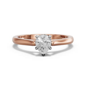 Image for Pear Hidden Halo Ring with Knife Edge Cathedral band