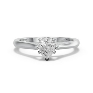 Image for Pear Hidden Halo Ring with Knife Edge Cathedral band