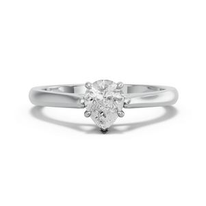 Image for Pear Hidden Halo Ring with Knife Edge Cathedral band in 950 Platinum