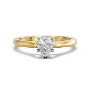 Image for Pear Hidden Halo Ring with Knife Edge Cathedral band