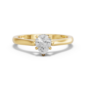 Image for Pear Hidden Halo Ring with Knife Edge Cathedral band