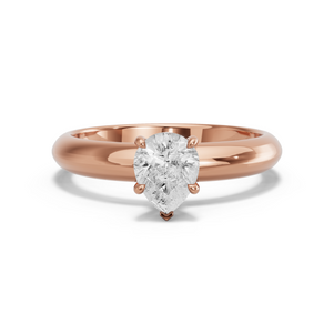 Image for Pear Hidden Halo Ring with Knife Edge Solitaire band