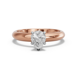 Image for Pear Hidden Halo Ring with Knife Edge Solitaire band