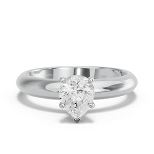 Image for Pear Hidden Halo Ring with Knife Edge Solitaire band