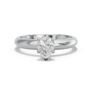 Image for Pear Hidden Halo Ring with Knife Edge Solitaire band