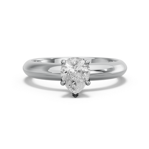 Image for Pear Hidden Halo Ring with Knife Edge Solitaire band in 950 Platinum