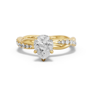 Image for Pear Hidden Halo Ring with Rope Pave band