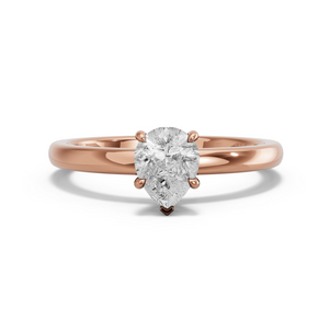 Image for Pear Hidden Halo Ring with Solitaire band in 14K Rose Gold