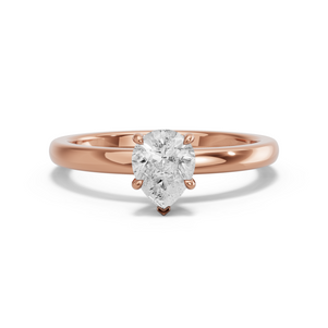 Image for Pear Hidden Halo Ring with Solitaire band