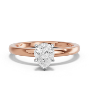 Image for Pear Hidden Halo Ring with Solitaire band