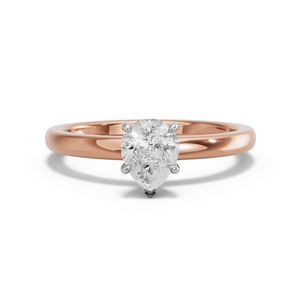 Image for Pear Hidden Halo Ring with Solitaire band