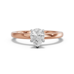 Image for Pear Hidden Halo Ring with Solitaire band in 14K Two Tone Rose Gold
