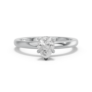 Image for Pear Hidden Halo Ring with Solitaire band