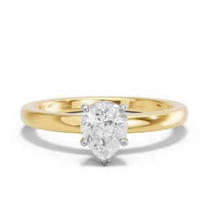 Image for Pear Hidden Halo Ring with Solitaire band