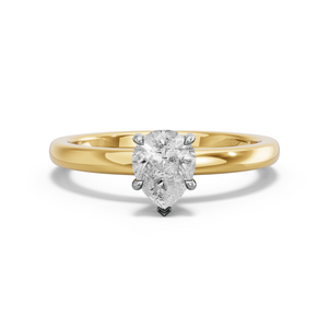 Image for Pear Hidden Halo Ring with Solitaire band