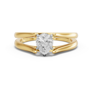 Image for Pear Hidden Halo Ring with Split Ring Solitaire band