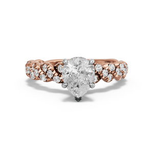 Image for Pear Hidden Halo Ring with Twist Pave band