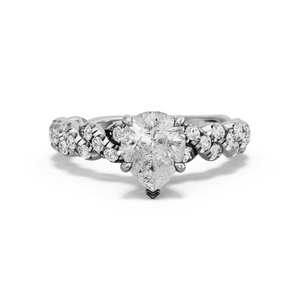 Image for Pear Hidden Halo Ring with Twist Pave band