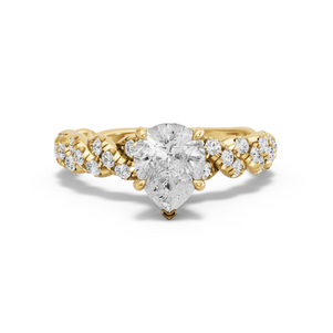 Image for Pear Hidden Halo Ring with Twist Pave band