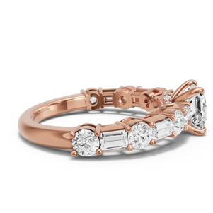 Image for Princess Hidden Halo Ring with Alternating Baguette band