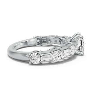 Image for Princess Hidden Halo Ring with Alternating Baguette band